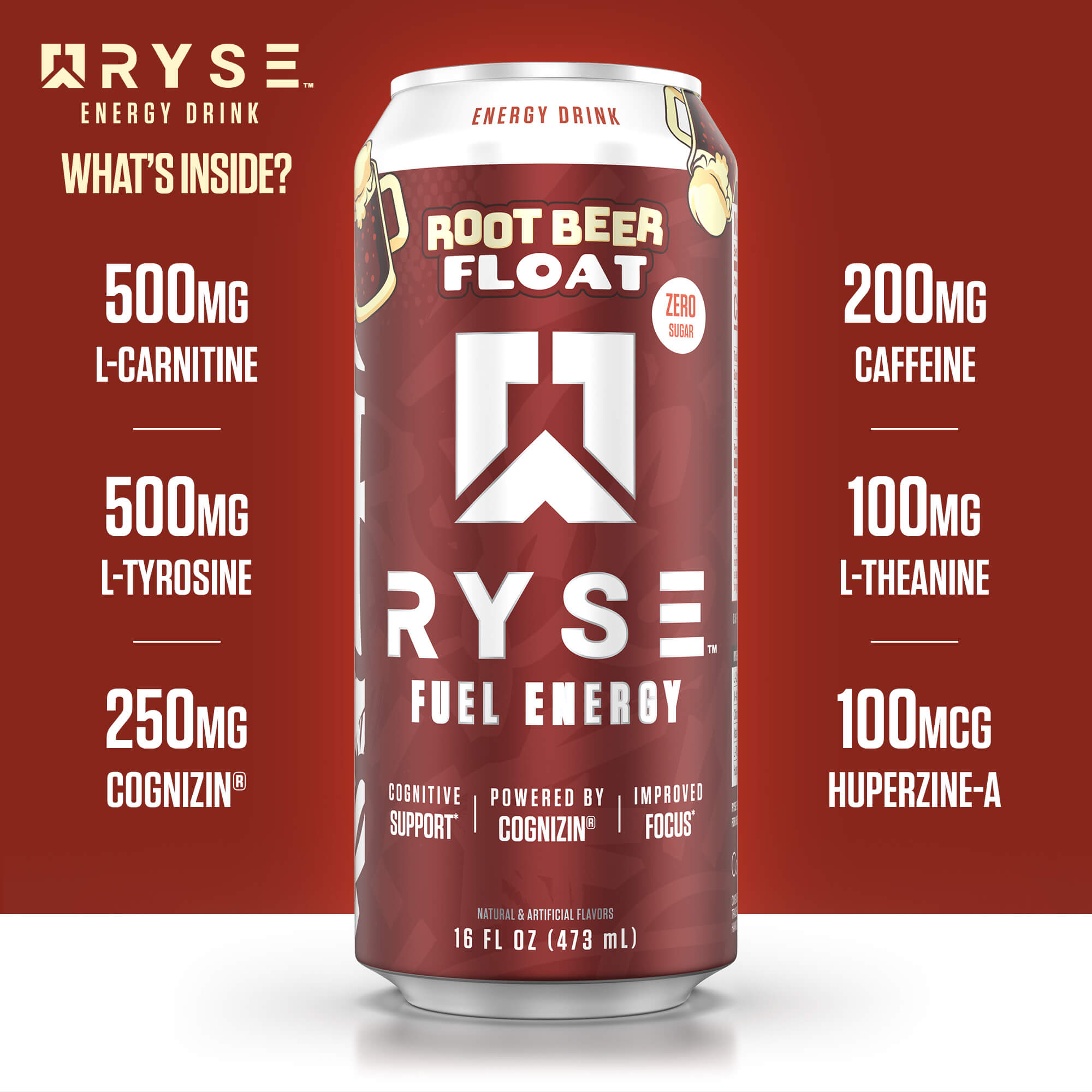 RYSE Fuel Energy Drink - Root Beer Float