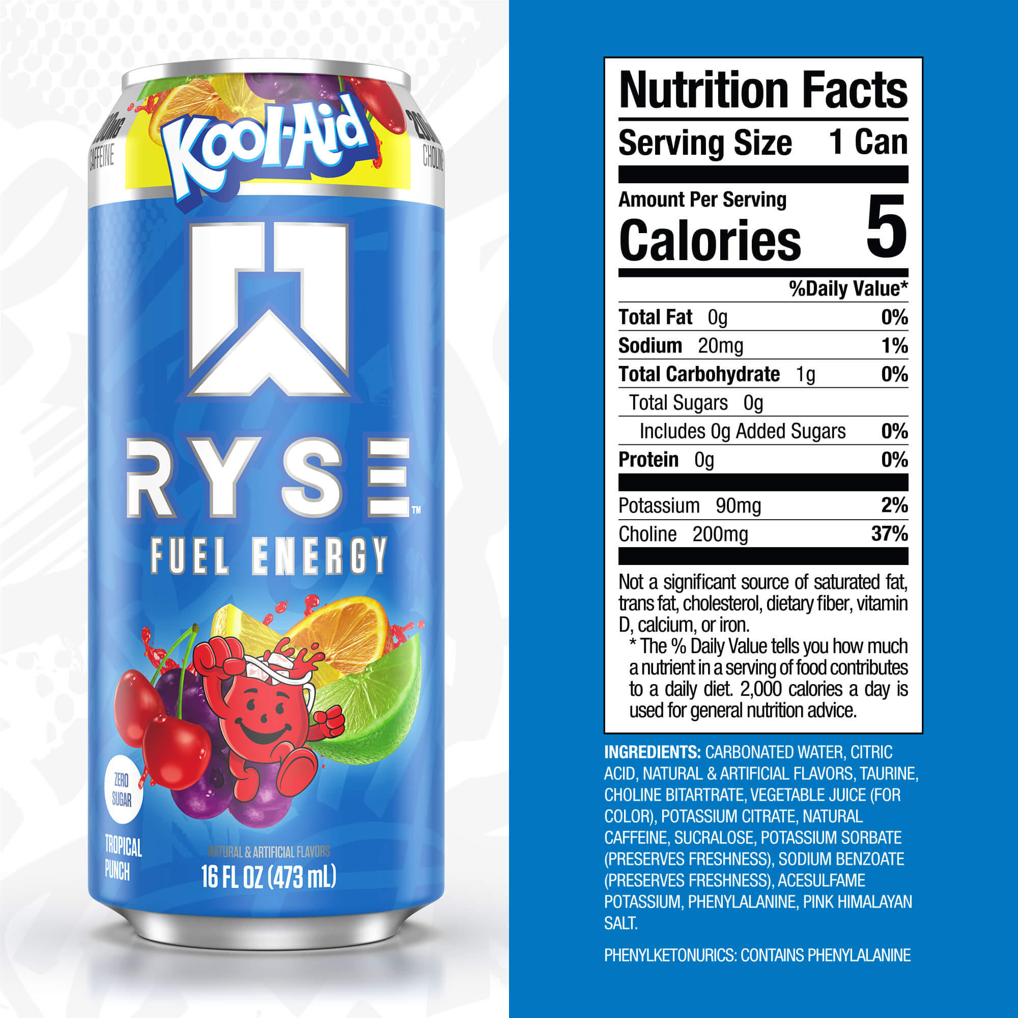 RYSE Fuel Energy Drink - Kool-Aid™ Tropical Punch