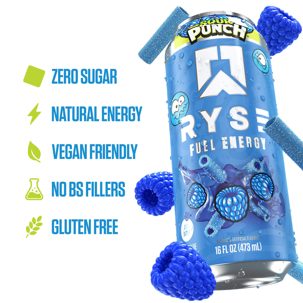 RYSE Fuel Energy Drink - Sour Punch® Sour Blue Raspberry