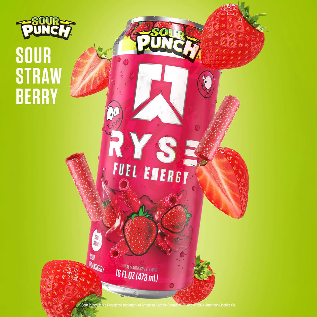 RYSE Fuel Energy Drink - Sour Punch® Sour Strawberry