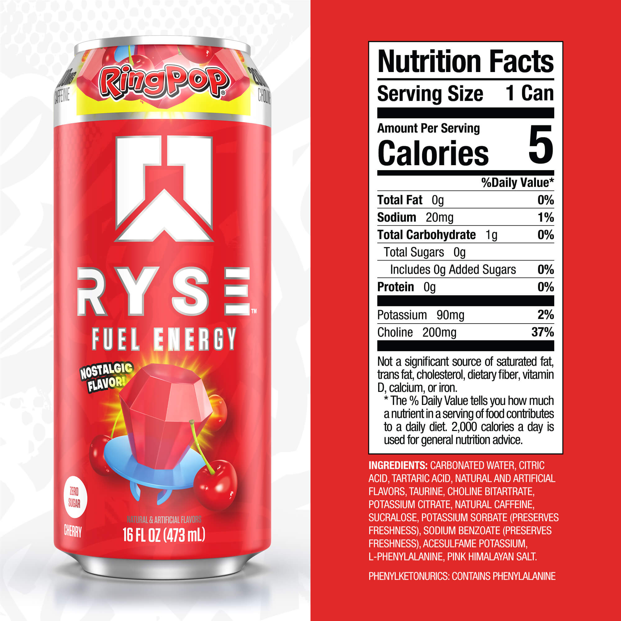 RYSE Fuel Energy Drink - Ring-Pop® Cherry