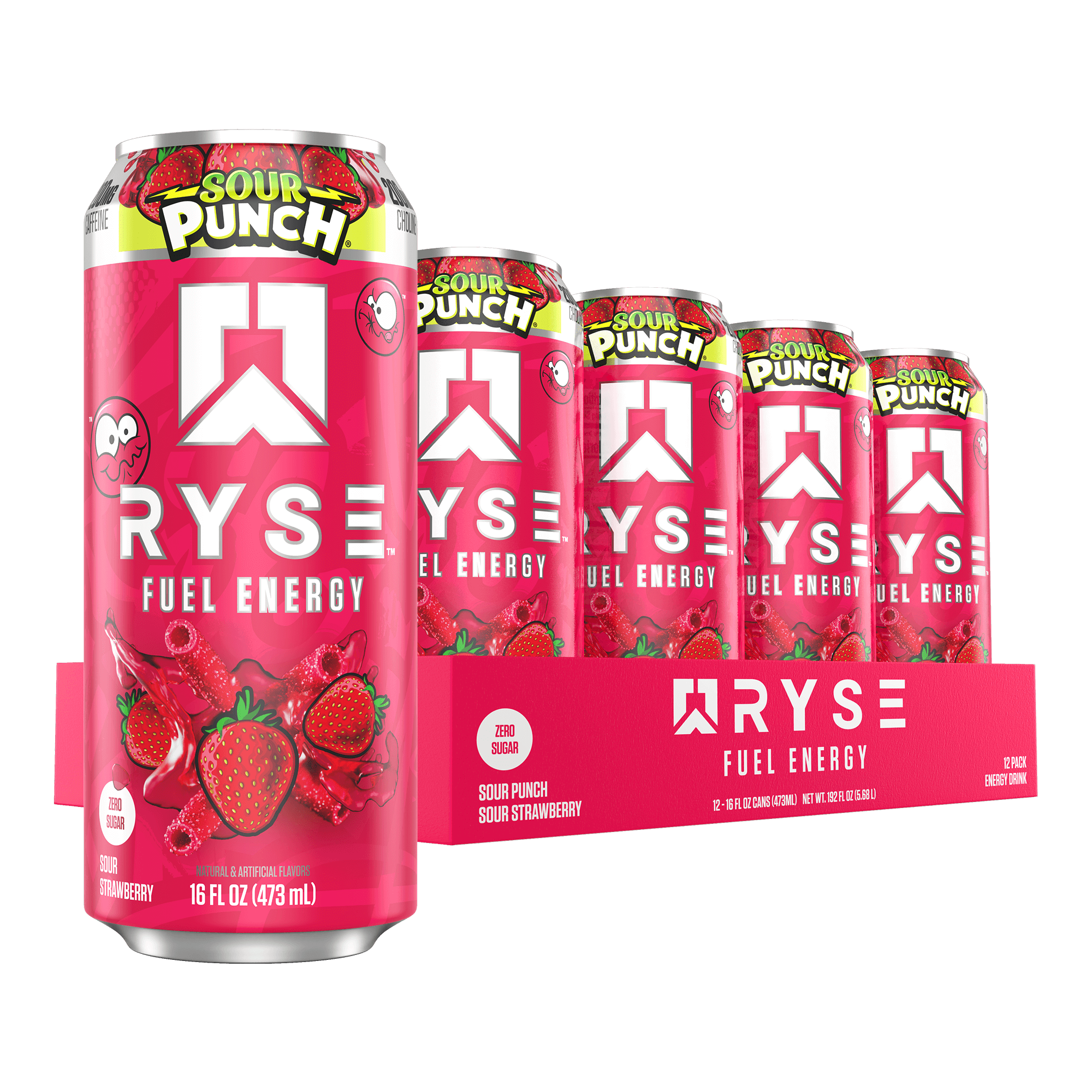 RYSE Fuel Energy Drink - Sour Punch® Sour Strawberry